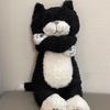 50CM Tea Rice Cat Plush Toy Black And White Splicing Plush Kawaii Cat Sleeping Leg Doll Festival Gift For Children Birthday Gift