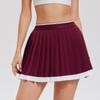 Womens Quick-Dry Pleated Sport Skort With Built-in Shorts Gym Yoga Tennis Running