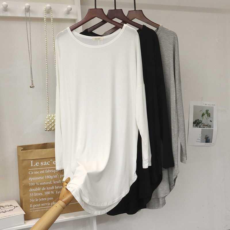 Women's Modal Long-Sleeve Yoga Top - Breathable, Solid Color, Buttocks-Covering Layer for Summer Workouts and Dance.