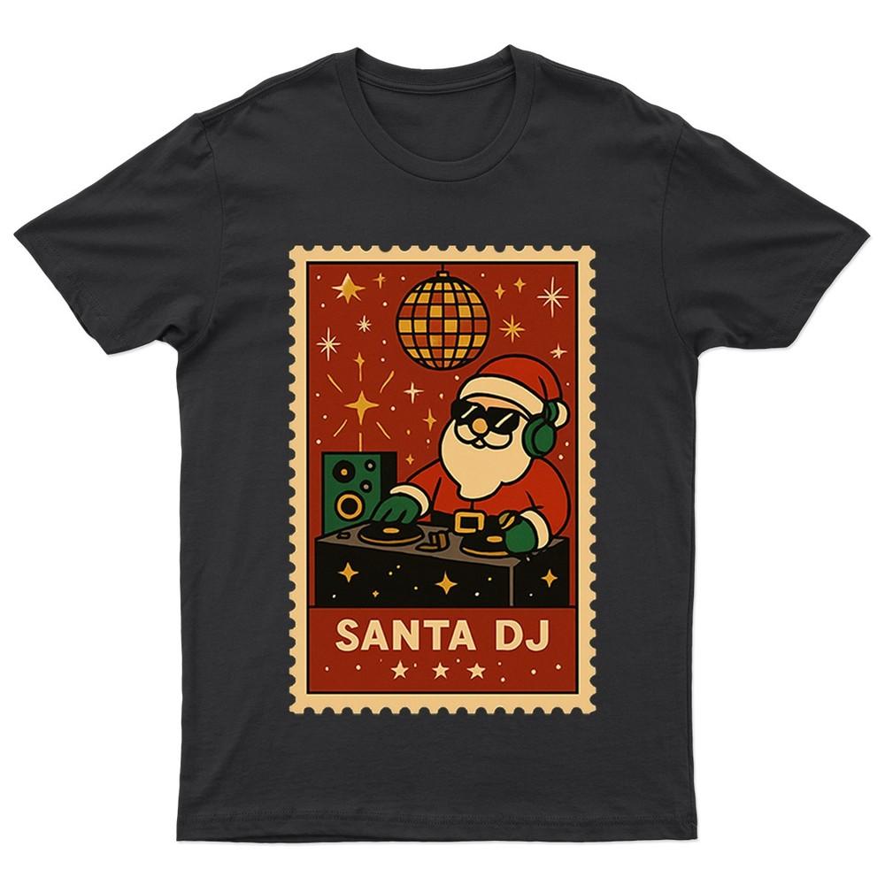 Santa DJ Christmas Retro TShirt Unisex Gift Seasonal Funny Xmas Claus Unisexs