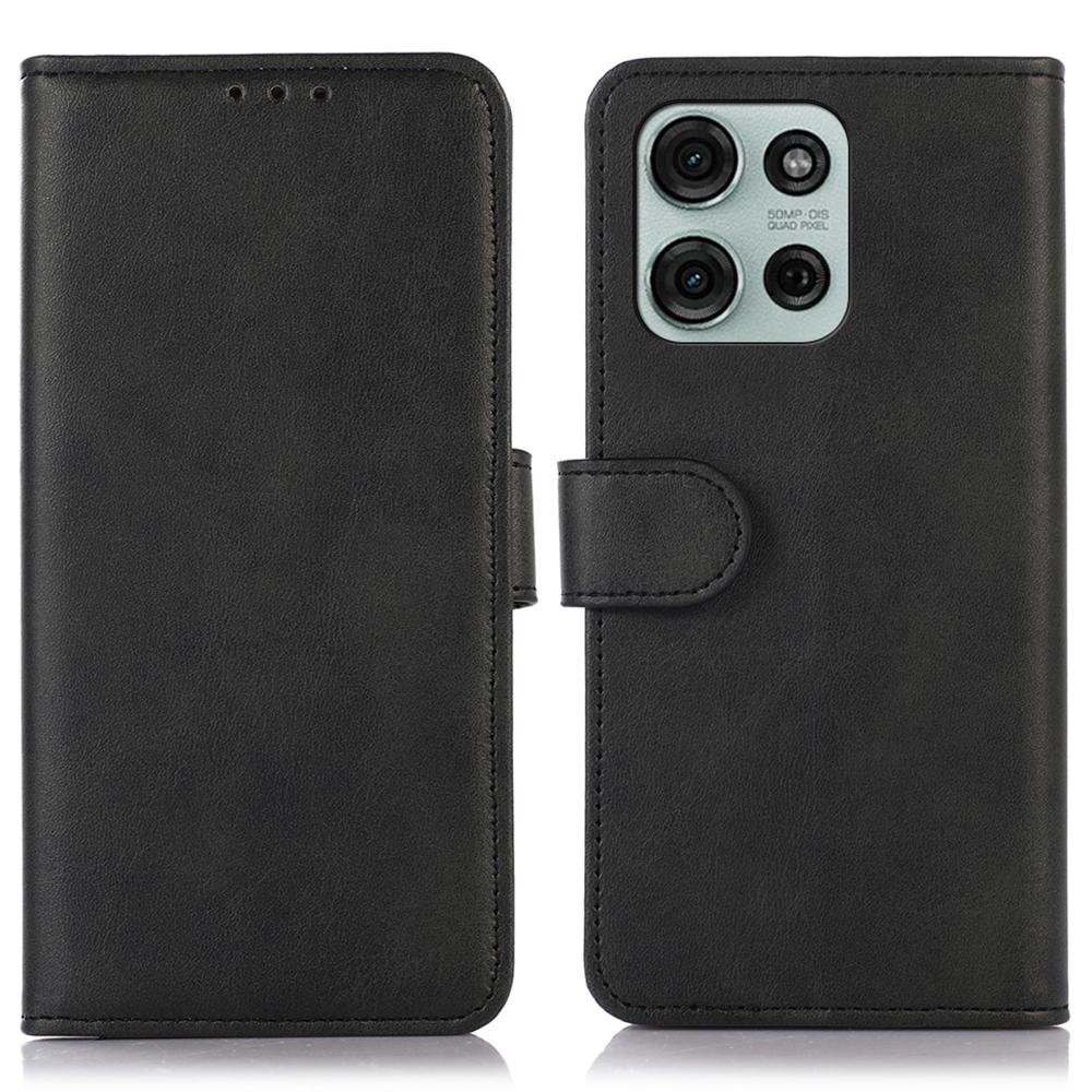 For Motorola Moto G75 5G Case Cowhide Texture Leather Wallet Phone Cover with Stand