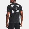 Under Armour Geometric Letter Print Breathable Short Sleeve Running Training T-Shirt Men Tops Black 1361643-001