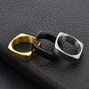 Accessories 6MM Wide Square Design Glossy Ring Couple Jewelry Simple High-end Square Ring