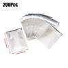 200Pcs Gifts Package Self Adhesive Bags Aluminum Foil Cookie Candy Packaging Small Seal Bag 7x9cm Silver Storage Bags