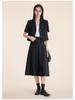 Beige Women's Slim Fit Short-Sleeve Suit Jacket - Petite 2025 Spring Collection