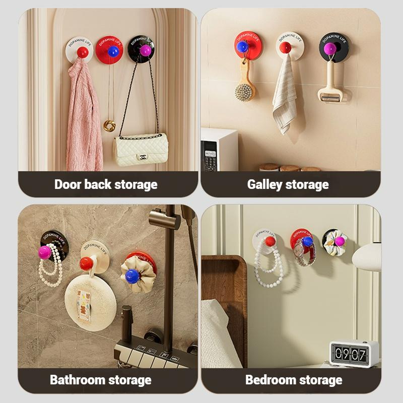 Adhesive Wall Hook Dopamine Adhesive Hooks Durable Simple Stable Wall Hook Bathroom Storage Accessories Room Door Coat Hooks