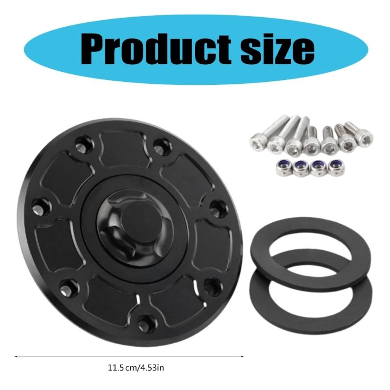 7 Hole Fuel Gas Oil Tanks Cover for ZX6R Motorcycle Bikes Superior Durability Aluminum Waterproof Secure Locking Systems