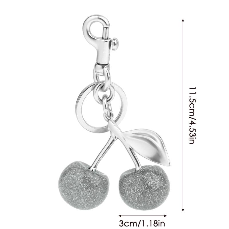 Cherry Keychain Elegant Exquisite Fruit Cherries Keyring Women Bag Pendant Handbag Hanging Charms Car Key Holder