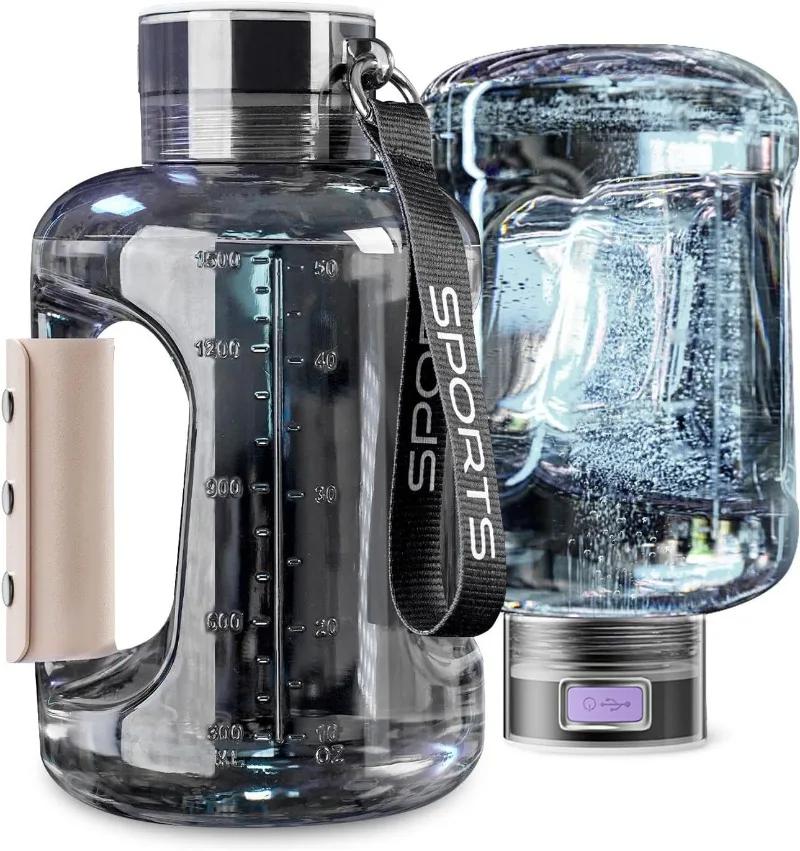 

Воднева пляшка для води 1,5 л Hydrogen Rich Портативна спортивна пляшка для води Rich Molecular Hydrogen Water Generator сірий