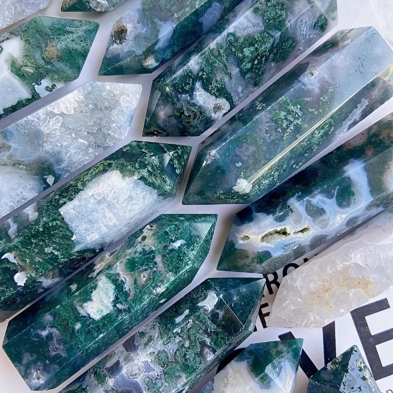 Natural Agate Hexagonal Pillar with Hole - Polished Stone for Home Decoration