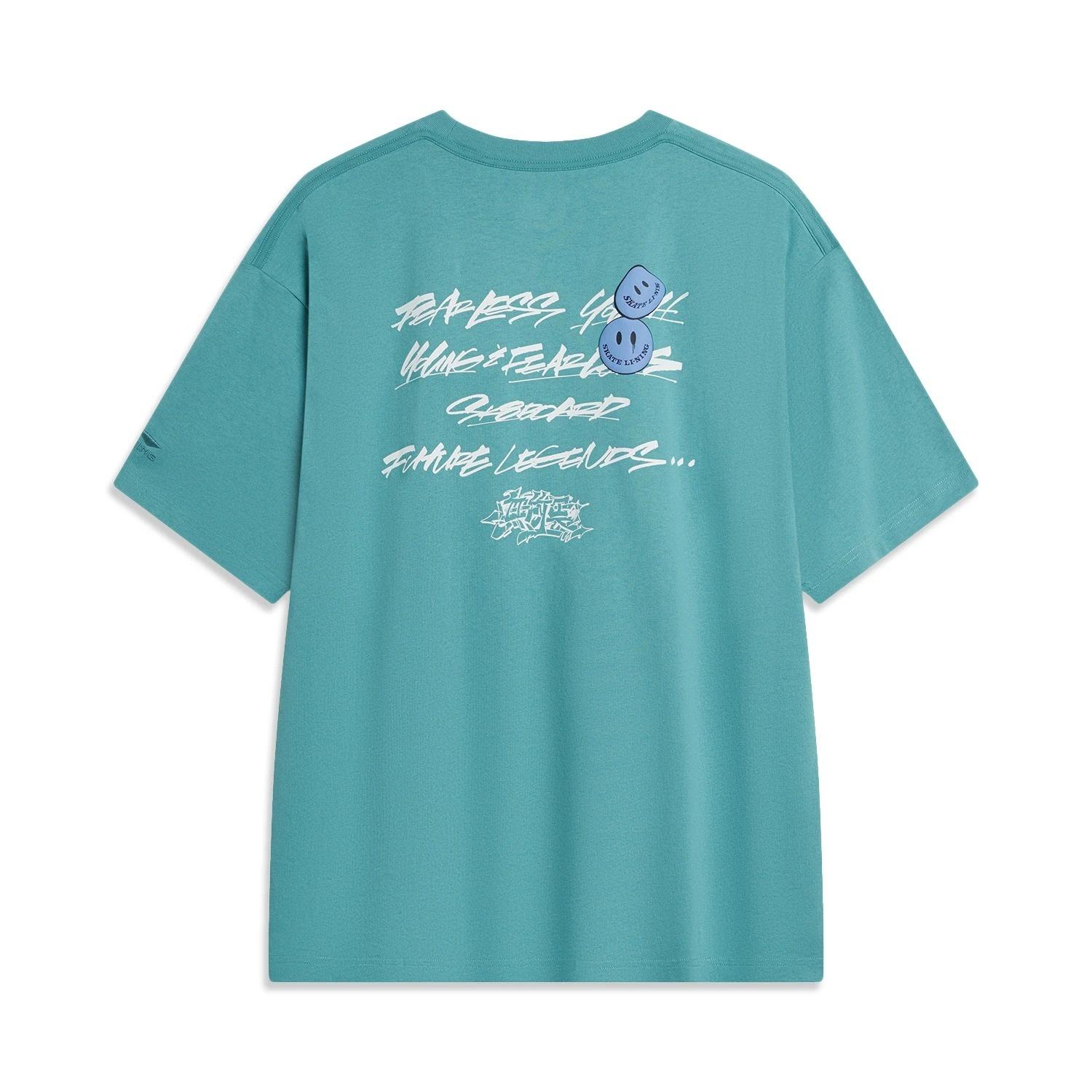 Li-Ning x OG_SLICK Skateboarding Graphic T-shirt Teal Men s AHST475-5 XXL