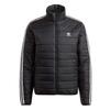 Adidas XL Black Quilted Jacket with Stand Collar and Three Stripes Men's (HL9212)