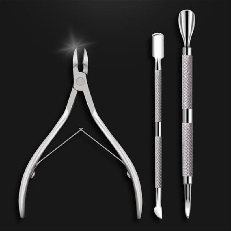 Stainless Steel Nail Art Cutter Scissor Cuticle Clipper Pusher Dead Skin Remover Kit Manicure Pedicure Tools Nails Set