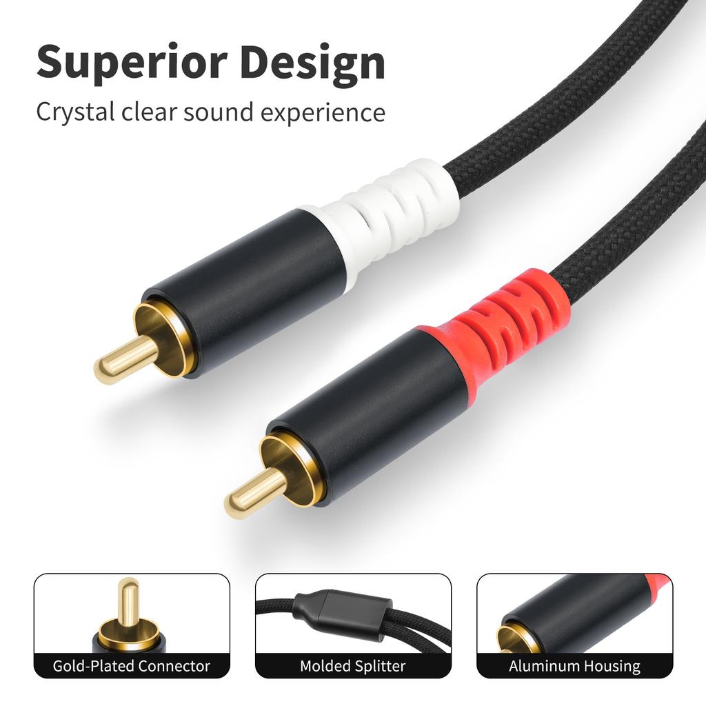 2RCA Male To 2RCA Male Stereo Sound Cables 2RCA Stereo Cable for Home Theater HDTV Amplifiers Systems Car Sound