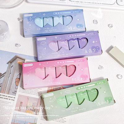 6 Stück/Box INS Ästhetischer Farbverlauf Bleistift Radiergummi Niedlich Schüler Lehrer Schreibwaren Geschenk Kawaii Schulbedarf Radiergummis für Kinder
