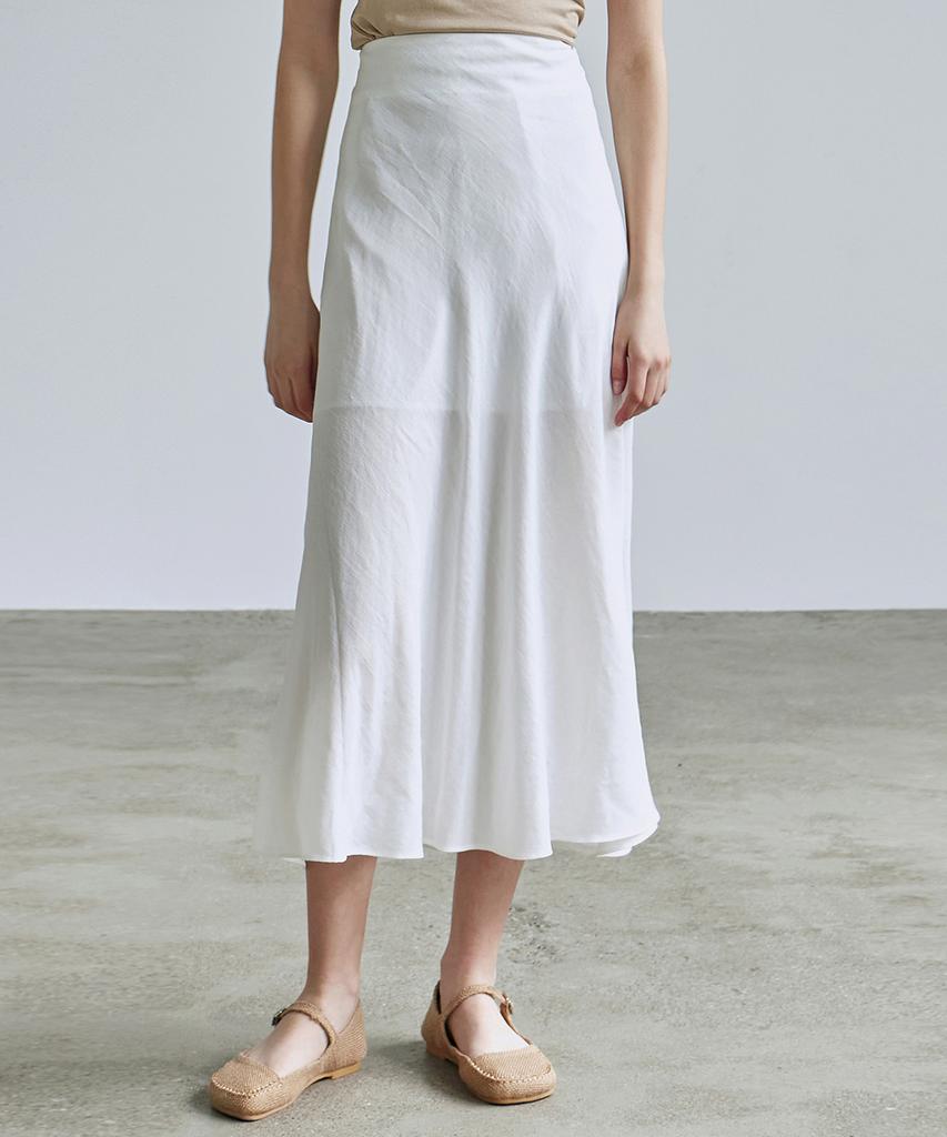 Nigaennikol Satin Long Skirt_White