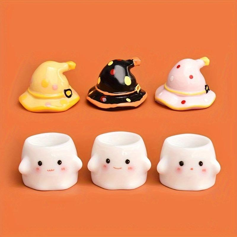 Cartoon Ghost Doll Tea Cup Resin DIY Refrigerator Sticker Accessories Miniature Food and Play Desktop Ornament