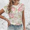 Vintage Flower Print High Quality T-shirt 2024 Casual Breathable Women's T-shirt New Elegant Fashion Loose Round Neck T-shirt