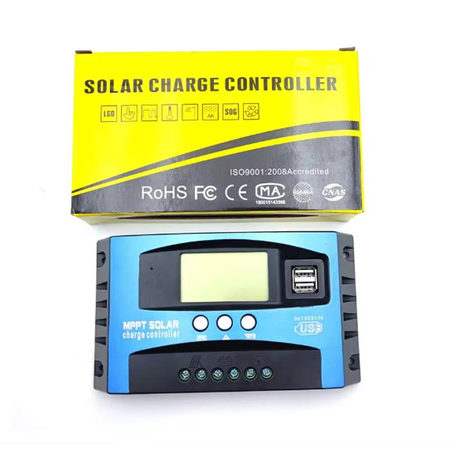 Hot sell Solar Charge Controller MPPT 30A 50A 80A 100A LCD Display 12V 24V AUTO Dual USB Solar Charge And Discharge Controller