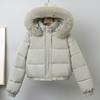 Fashion Winter Coat Female Short Parkas Hooded Faux Fur Collar Loose Thick Warm Women's Jackets