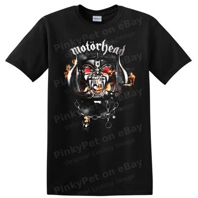Motörhead Motorhead T Shirt Metal Skull Flames Chain Tee Rock Music Graphic