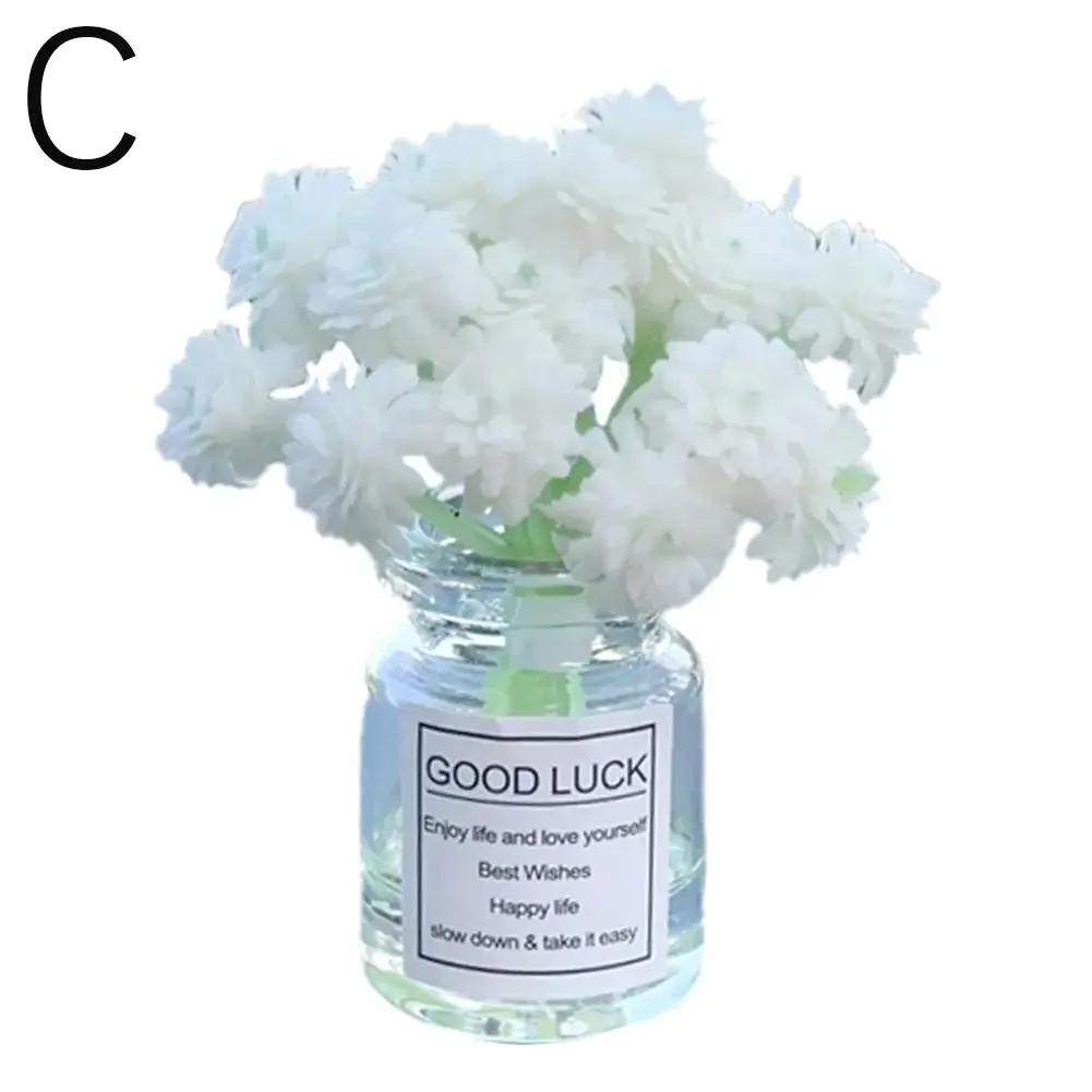 Car Interior Decoration Auto Dashboard Gadgets Ornament Cute Simulation Flowers Vase Sakura Gypsophila For Girl Woman Amagi