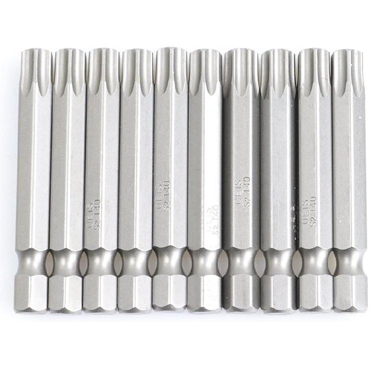 50mm 10Pcs OR 13Pcs Set Security Tamper Proof Magnetic Screwdriver Drill Bit Screw Driver Bits Hex Torx Flat Head 1/4" Hand Tool Screwdriver(T30