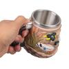 Large Capacity Resin Mug Hunting Scene Drinking Cup with Handle Great For Coffee And Hot Chocolate