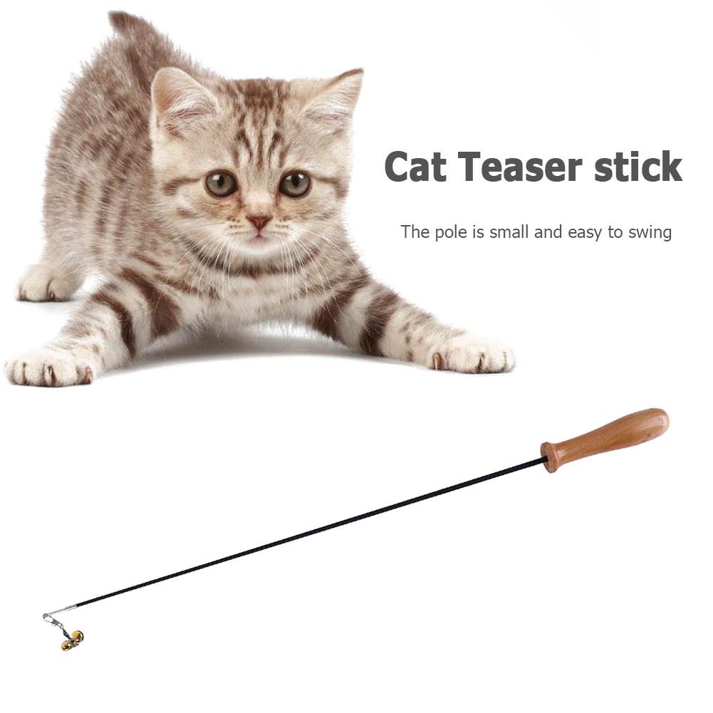 Interactive Cat Feather Toy Feather Teaser Stick Wand Interactive Catcher Teaser for Cat Kitten Having Fun Exerciser Playing
