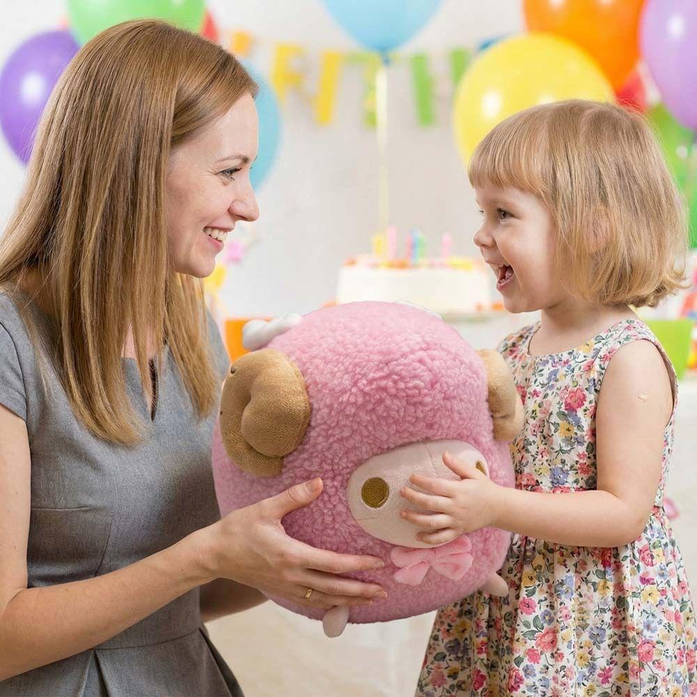 Purple Color Round Sheep Plush Doll Pink Color Sheep Plush Pillow  Home Decoration