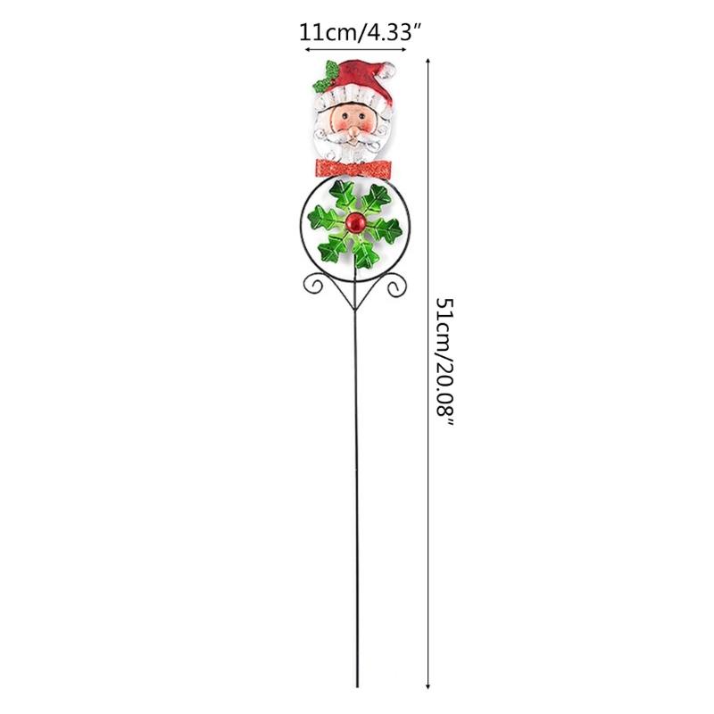 Christmas Metal Stake with Windmill Snowman Santa Garden Decor for Outdoor Decorations Yard Lawn Pathway Driveway Sign