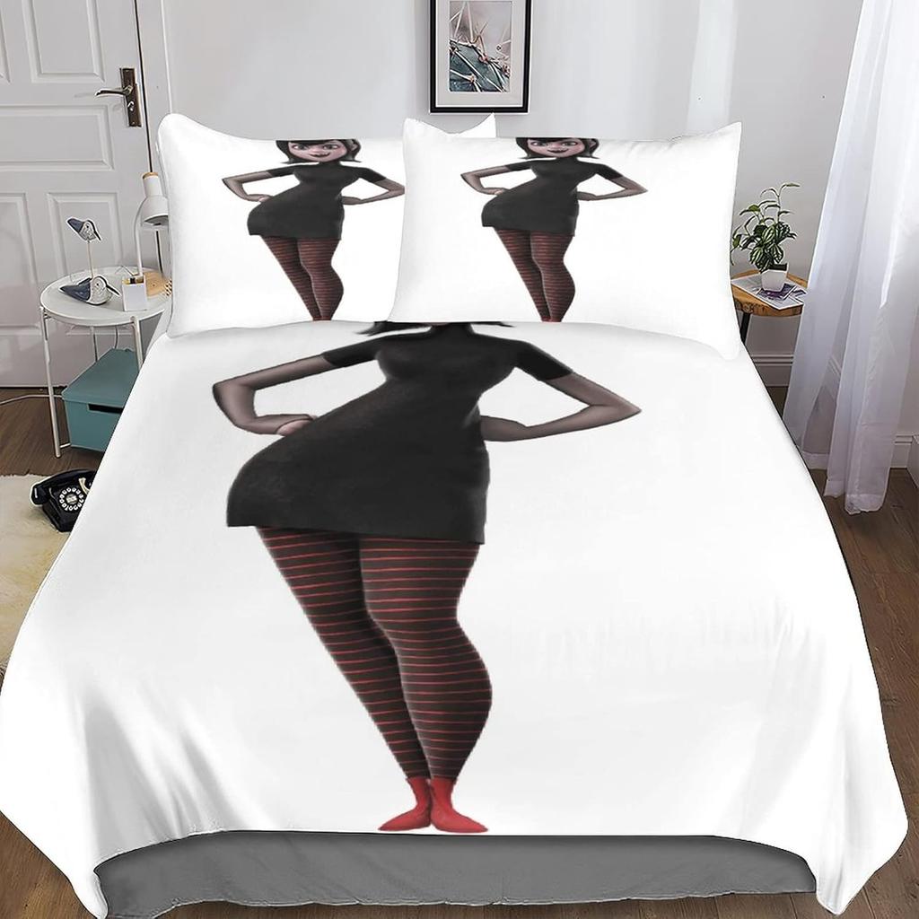 Copriletti Set Biancheria da Letto Hotel Transylvania, Ragazza Cartone Animato Mavis Copriletto Moderno Stampato Set 2/3 Pezzi 1 Copriletto, Regali di Compleanno