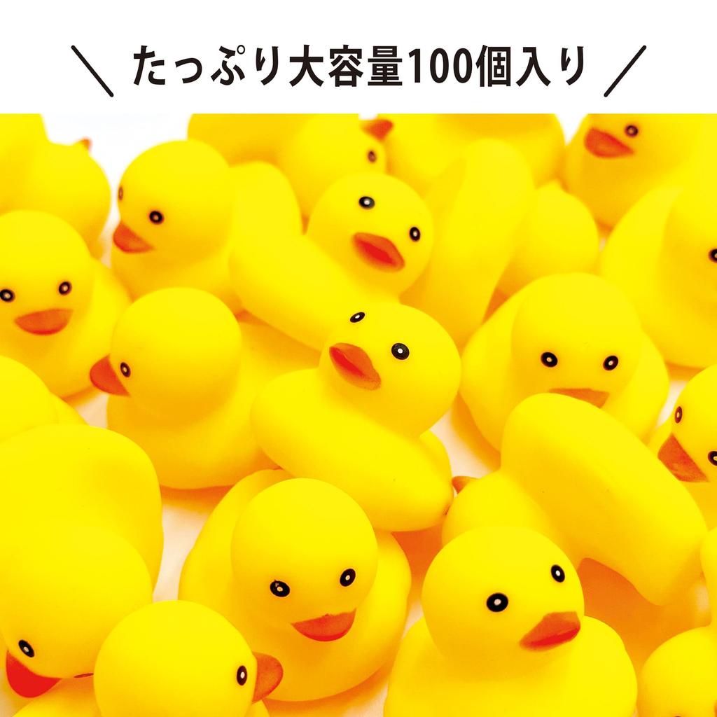 DINETTE DINETTE Piyotto Duck Bath Toys, 100 Pieces, Sound-Making Pool Water Play Toys, Scooping Figures, Festival Prizes, Commercial Use, Large