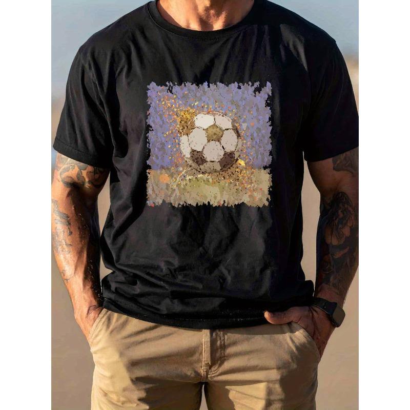 European sizes Men S Soccer Player Graphic T-Shirt - Retro Soccer Player Design with Soccer & Player Print, Tee for Soccer Fans, Gym, Training S чёрный