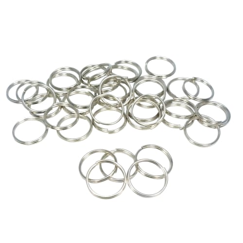 Ichinen Access Family Tool Double Jump Rings (1mm Wire Diameter, 15mm Inner Diameter), Silver, Pack of 40, 56610