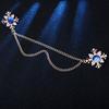 Zircon Tassel Chain Rhinestone Lapel Pin Buckle Men Collar Pins Women Brooches Korean Badge Pin