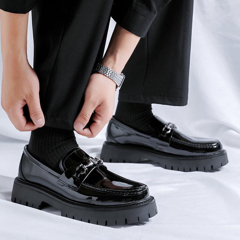 Men's Round Toe Patent Leather Shoes for Business, Formal, and Wedding.