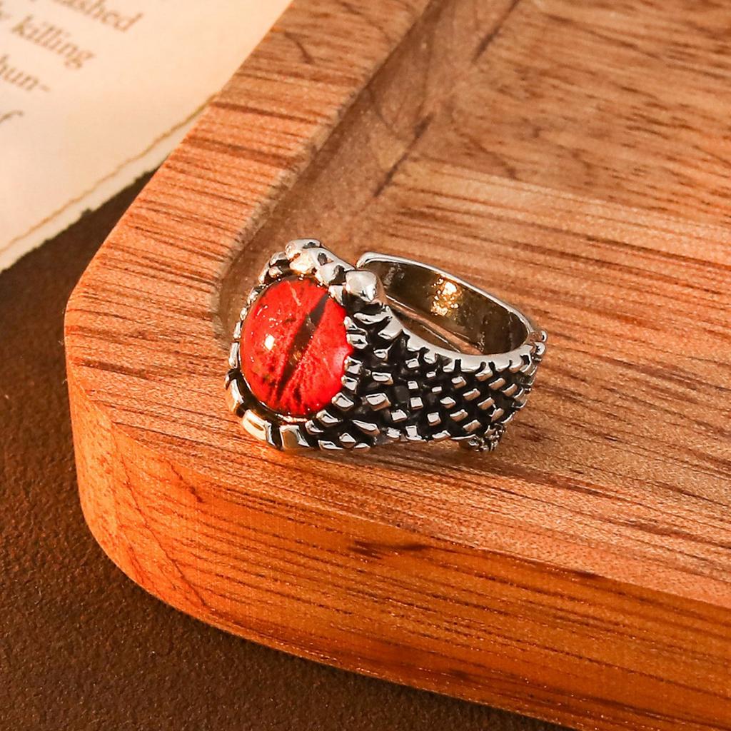 Heiß verkaufter europäischer und amerikanischer Teufelsaugen-Edelsteinring, hochwertiger Retro-Lotus-Öffnungsring, modisches Erstaccessoire