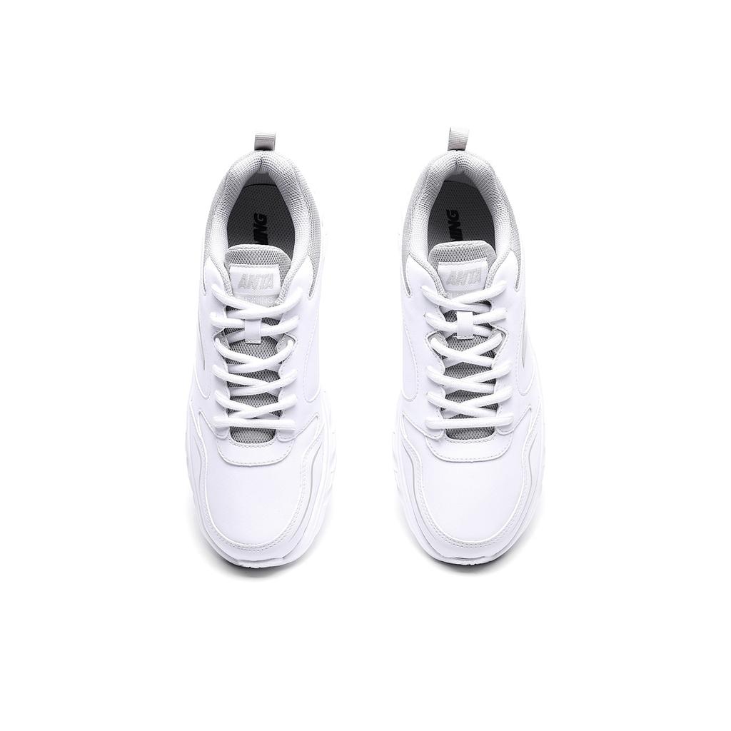 Anta Série Running Couro Resistente à Água Absorção de Choque Antiderrapante Durável Tênis de Corrida Cano Baixo Masculino tênis Branco 912245515-4