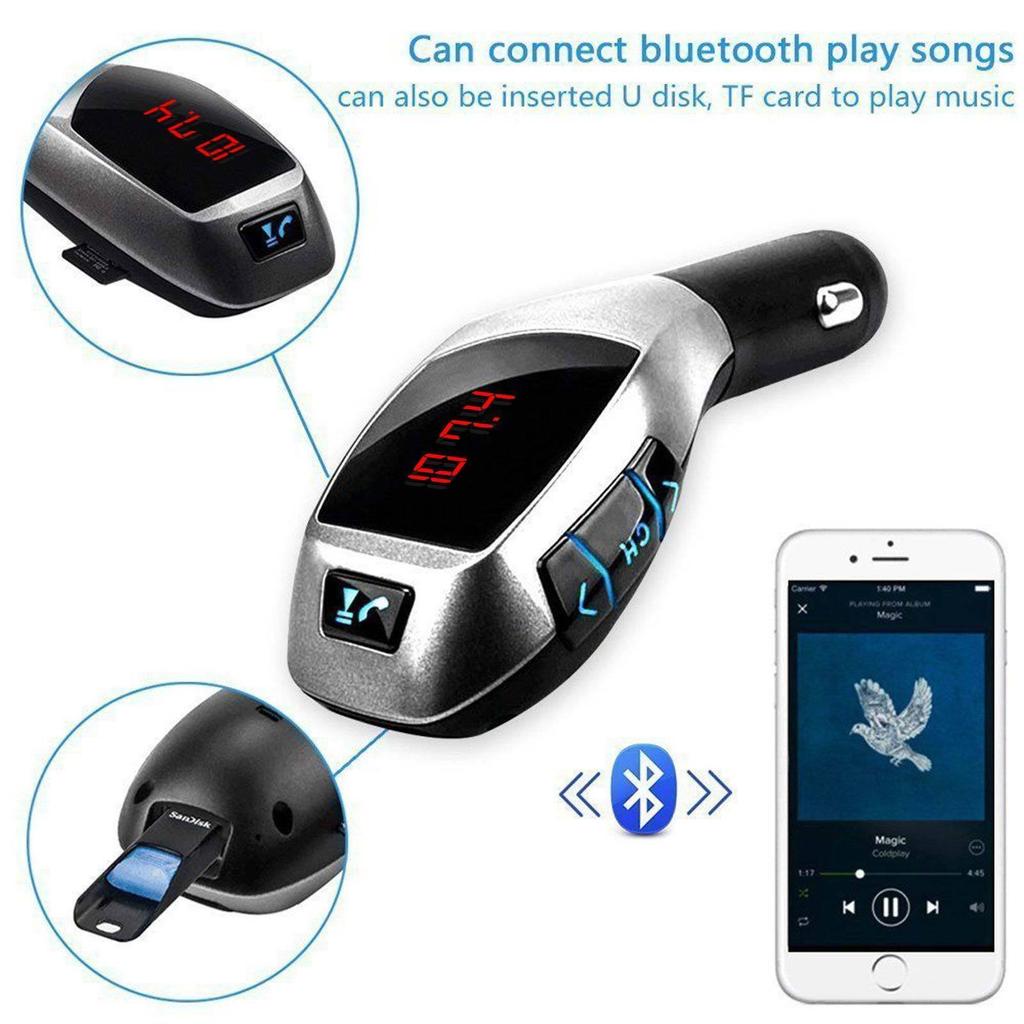Bluetooth Car Kit FM Transmitter MP3 USB SD LCD Charger Wireless X5 Handsfree