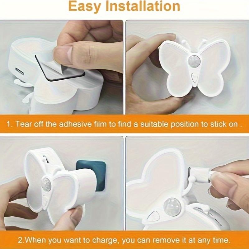 1PC intelligent human body sensor light rechargeable electromagnetic suction wireless sensor corridor aisle staircase wall-mounted night light