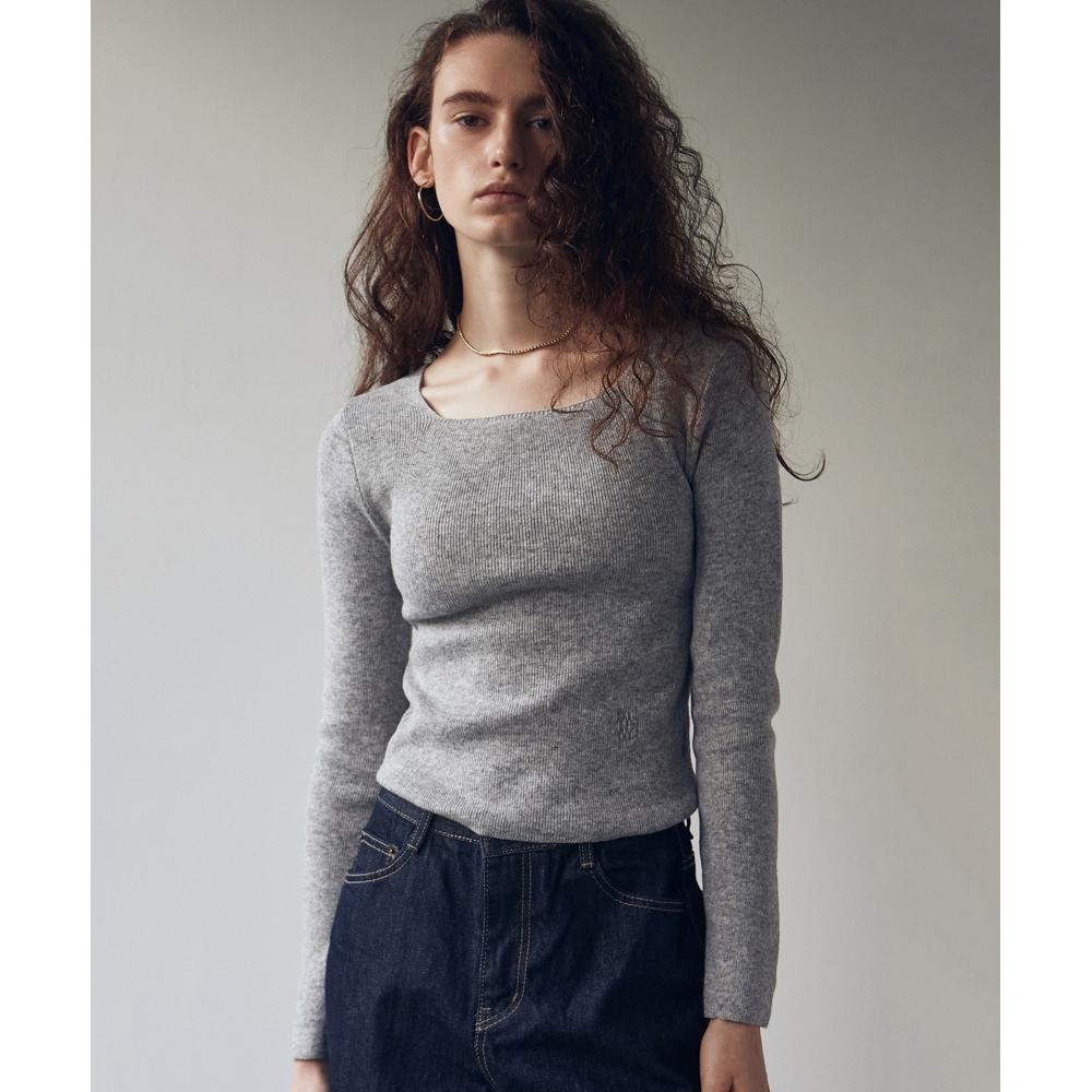 

NICKNICOLE NICOLE SQUARE NECK KNITGRAY