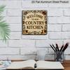2D Flat, 1pc, Metal Tin Sign, Outdoor Wall Art, Welcome To Our Country Kitchen Sign, Dining Room Wall Art, Farmhouse Decoration, Rustic Home Display