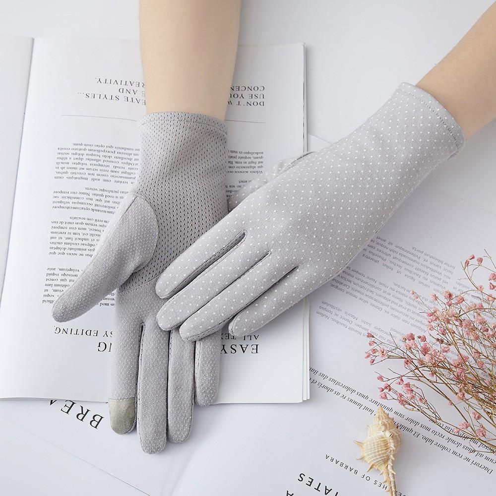 Women's Sunscreen Gloves New Spring and Summer Driving Korean Version of Lace Bow Riding Anti Slip Thin Touch Screen Gloves