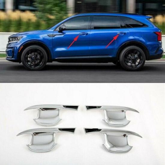 Для KIA Sorento 2021-2024 Хромированная 4 шт. Накладка на ручку двери (чаша)