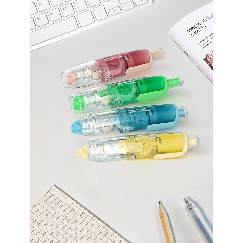 New for Summer - Retractable White Correction Tape, Cute Pen-Shaped Applicator for Easy Use, Instantly Correct Mistakes