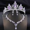 3Pcs Crown Bridal Jewelry Sets for Women Princess Tiaras and necklace earrings Prom Birthday Wedding Tiaras and Crowns Set
