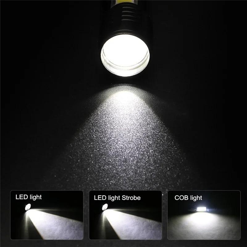 Mini LED Lommelykt USB Oppladbar Zoombar Lommelykt Høy Effekt Bærbar Spotlys Vanntett Lang Rekkevidde Utendørs Camping Lanterne