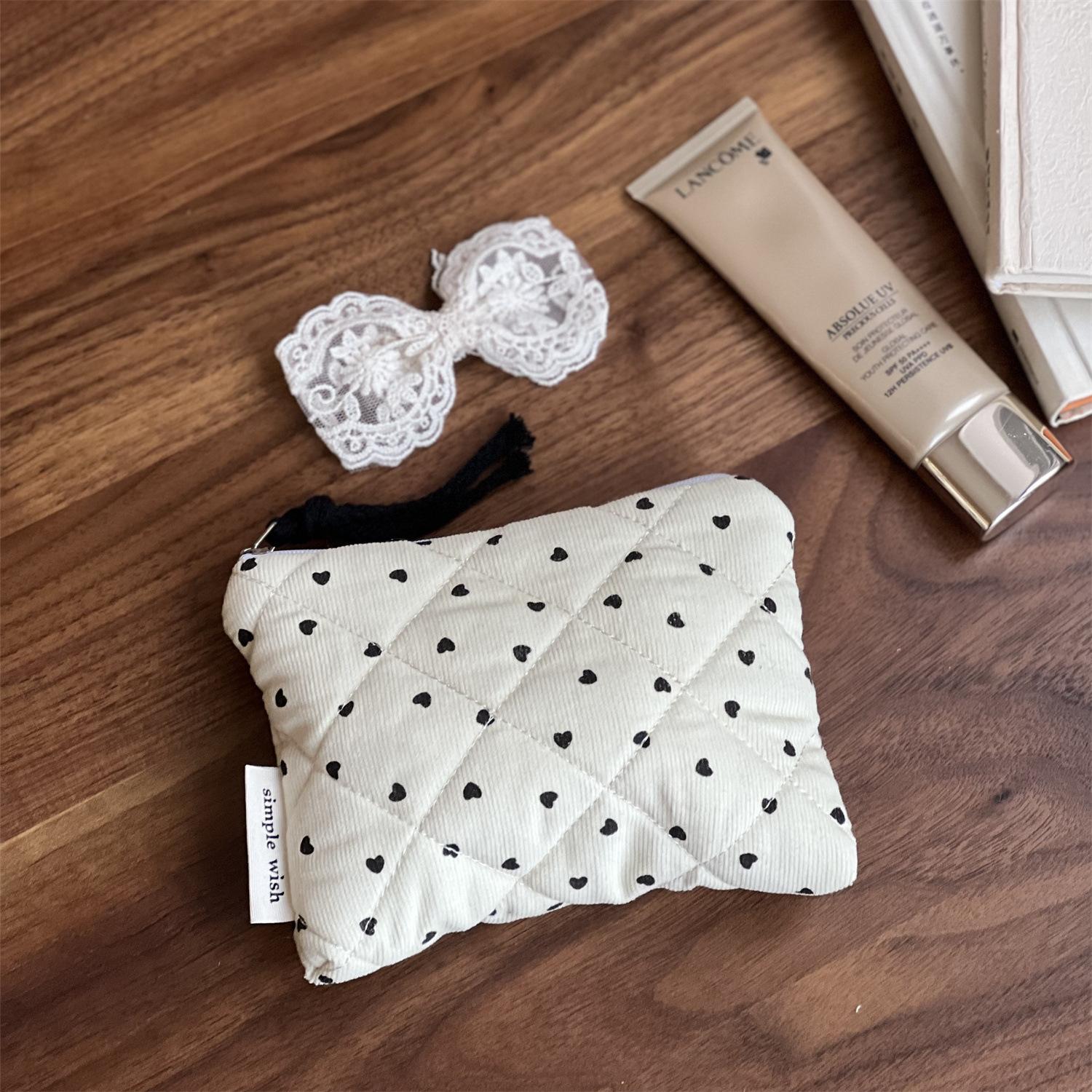 Plain corduroy printed padded cotton cute mini cloth bag change bag mobile phone bag monthly bag