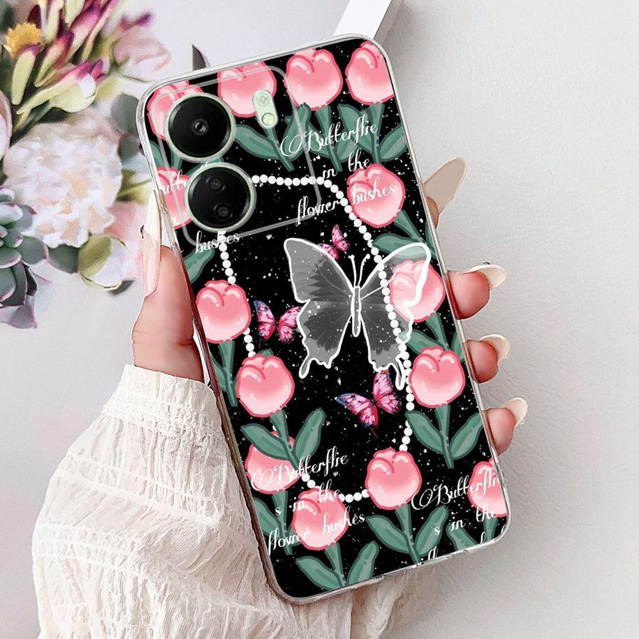 For Xiaomi Poco C65 Case Poco C75 Cover Fashion Butterfly Soft Silicone Capa Phone Back Cover For Xiomi Poco C65 C75 C 65 Bumper